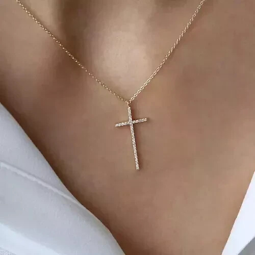 Ciondolo croce donna vera