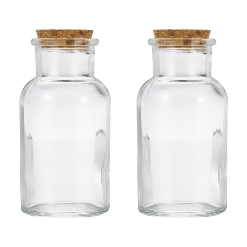 2pcs glass bottle 250ml - , wood