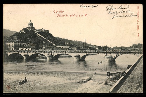Cartolina torino ponte in - cartolina,