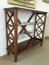 piccola libreria  stile 700 gambina a spillo disegno ad x color noce antico