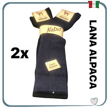 2 Paia Calzini Donna Lunghi in LANA ALPACA Invernali Calze Lunghe Calzettoni da