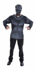 Costume Gorilla Uomo Scimmia-Ncostume Maglia Copricapo Halloween Carnevale KK