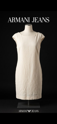 Armani jeans mini abito beige - armani,