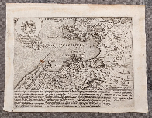 Antica mappa pozzuoli del - mappa, di