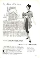 PELLICCIA PERSIANO SOUTH WEST AFRICA SCHUBERTH 1958 Originale Pubblicità vintage