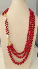 Collana artigianale multifili Pasta di Corallo rosso