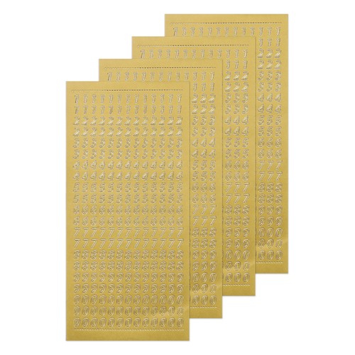 Fogli adesivi numeri oro - adesivi,