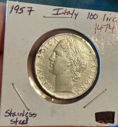 Italia 100 lire - 100, 1957