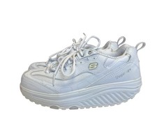 Scarpe da ginnastica Skechers Shape-Ups suola a dondolo tonificante bianche taglia 7,5