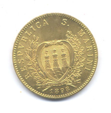 5  LIRE ORO  1898  S.MARINO - RIPRODUZIONE NON IN ORO - ribassata