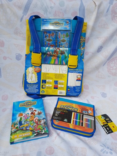Digimon set scuola vintage - scuola,