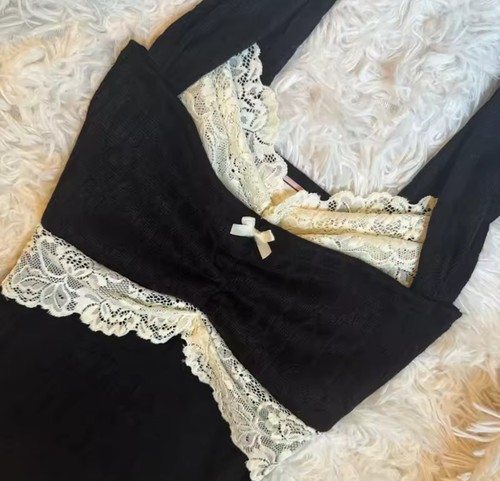 Lace trim cami vest - lace,