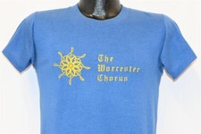 T-shirt vintage anni 80 WORCESTER CHORUS BRITISH ISLES TOUR 1986 MUSIC CASTLE SMALL S