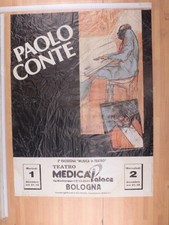 Poster Originale Concerto Paolo Conte Bologna 01/12/1992 68X89 Cm