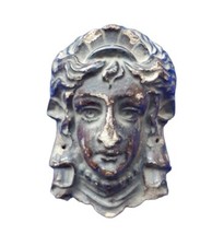 *HH* Antica scultura fregio viso maschera liberty donna statuetta terracotta 