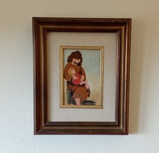 Dipinto Walter Cecchi - 'Maternità' Impressionismo Toscano 