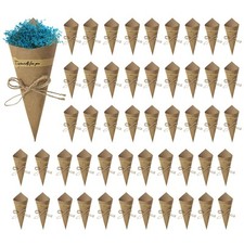 SacJkt Coni portariso matrimonio coni di carta kraft vintage con adesivi in c