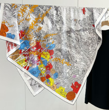 Sciarpa bandana scialle grande fazzoletto scialle grande 100% seta stampa naturale puro twill53