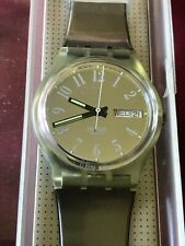 Orologio da polso SWATCH Gent JEFFERSON (GK704)-NUOVO/NOS-data/giorno feriale-argento/grigio-L@@K!