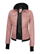 Giacca donna/bommer pelle rosa