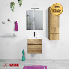 Mobile Bagno Sospeso con Lavabo 50x40 cm e 2 Cassetti in Varie Finiture