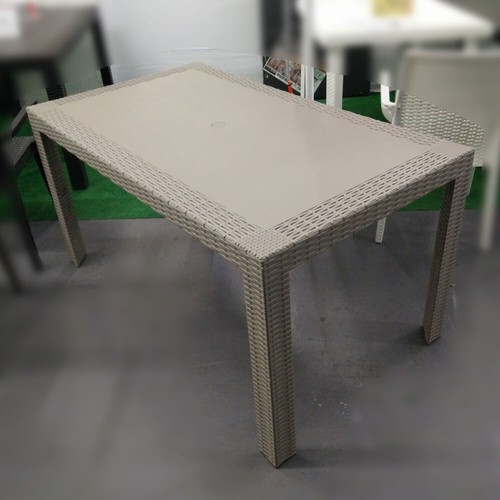 Tavolo resina rattan 140x80 - tavolo,