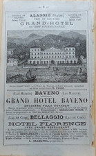 Pubblicità 1886 originale Alassio Grand Hotel