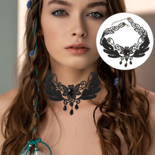 Collana girocollo pizzo - , nero