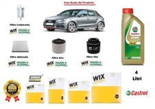 Kit Filtri Tagliando per Audi A1 1.2 TFSi 63 Kw 86 Hp + 4 Lt Olio Castrol 5w30