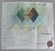 ROLEX Guarantee Warranty Yacht-Master 16623 Garanzia