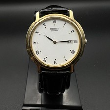 Orologio Vintage Seiko Uomo Abito Sottile Quarzo 35,5mm Numero Romano 7N29-8101