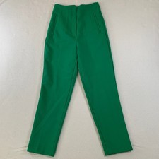 Pantalone donna Zara vita alta pantalone carriera business casual chic verde taglia XS