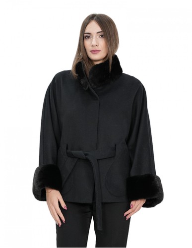 Mantellina nero tessuto - 44-52,