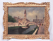 Dipinto ad olio su tela, Cattaneo Achille ( 1872 - 1931) - I navigli