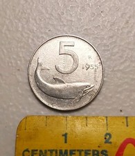 1955 Italy 5 Lire Coin