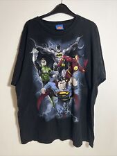 DC Comics Justice League T-Shirt Super Friends Nera Grafica Uomo Taglia XL Vintage
