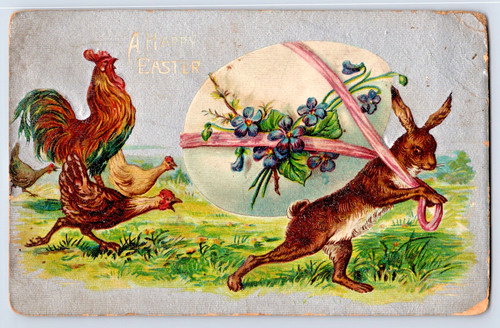 Cartolina pasqua coniglio - cartolina,