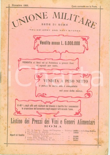 1903 roma unione militare - unione,