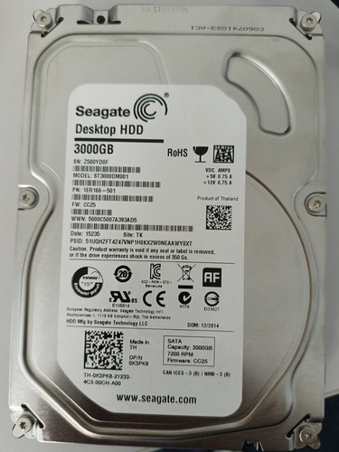 Hard disk hdd - 3tb, seagate