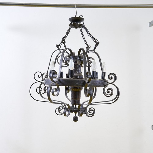 Lampadario legno vintage - lampadario,