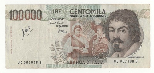 100000 lire caravaggio - 100000,