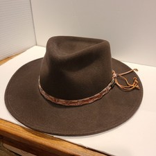 Cappello da cowboy Wrangler robusto 100% lana marrone taglia grande cappelli avvolgenti in pelle
