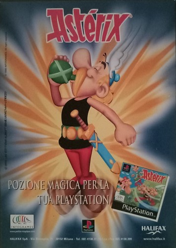 Cartolina asterix fumetto play - asterix,