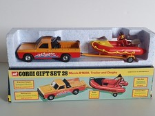 Corgi Toys Gift Set 28 Mazda B1600 Pickup Rimorchio Gommone Veicolo IMBALLO ORIGINALE 1:43