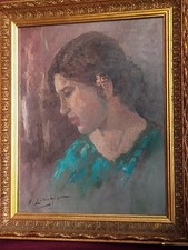 olio su cartone firmato v