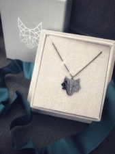 Collana ciondolo lupo nero