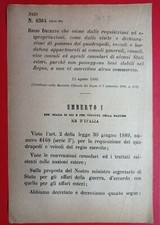 REGIO DECRETO CHE ESIME VEICOLI & BARDATURE APPARTENENTE A CONSOLI GENERALI-2063