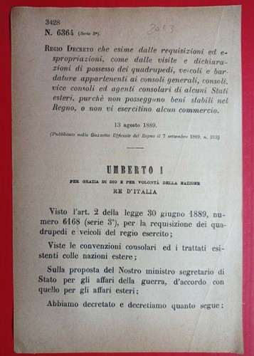 Regio decreto che esime - regio,