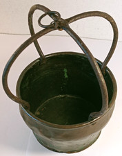 PORTAVASO IN RAME-VINTAGE-PAIOLO-CASSERUOLA-TEGAME-PENTOLA-VASO-FIORIERA-C/TAVOL