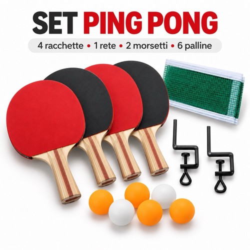 Set ping pong con - ping, racchette